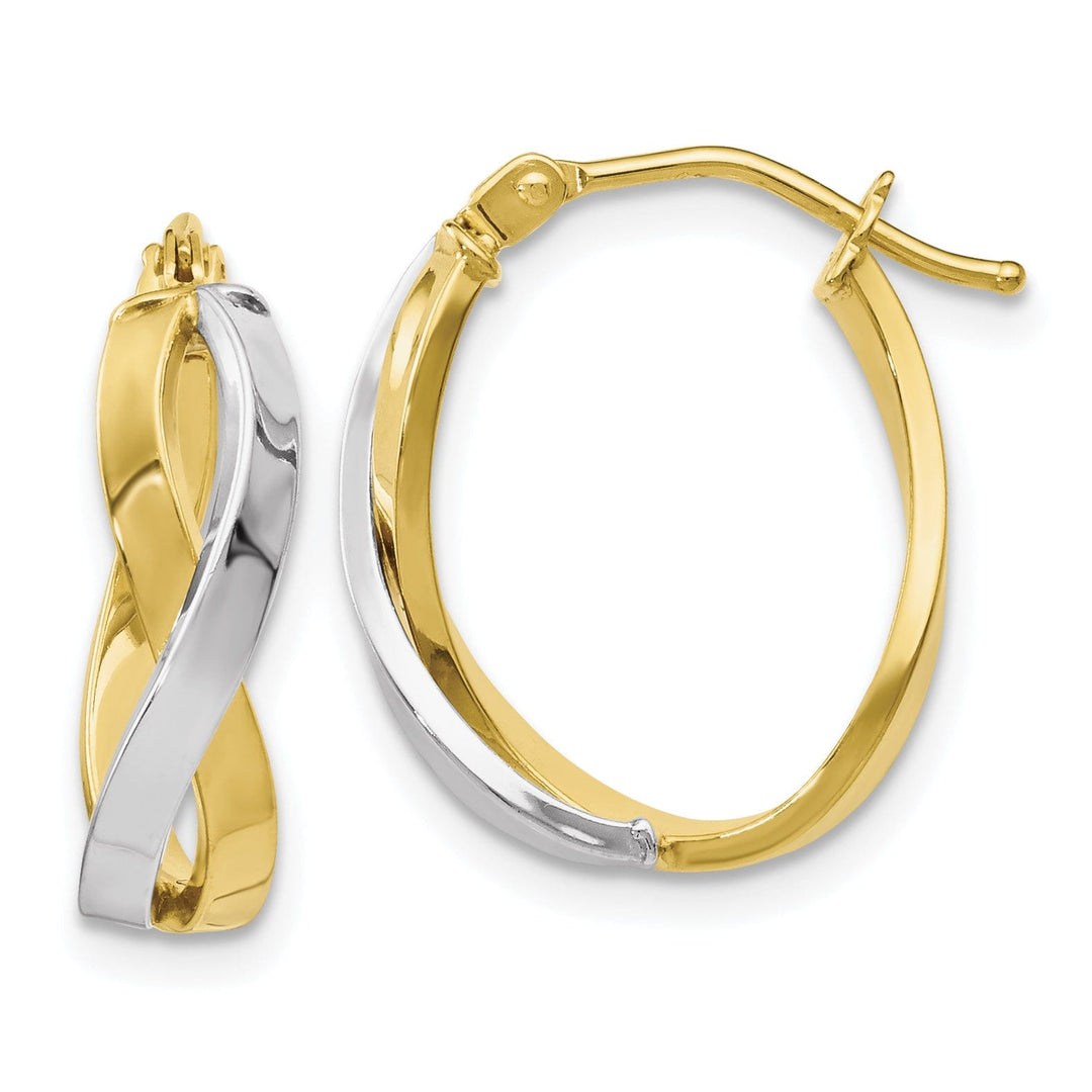 Lovely Rita's Earrings Leslies 10K Two Tone Gold Twisted Hoop Earrings