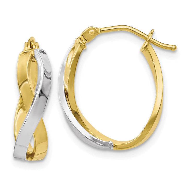 Lovely Rita's Earrings Leslies 10K Two Tone Gold Twisted Hoop Earrings