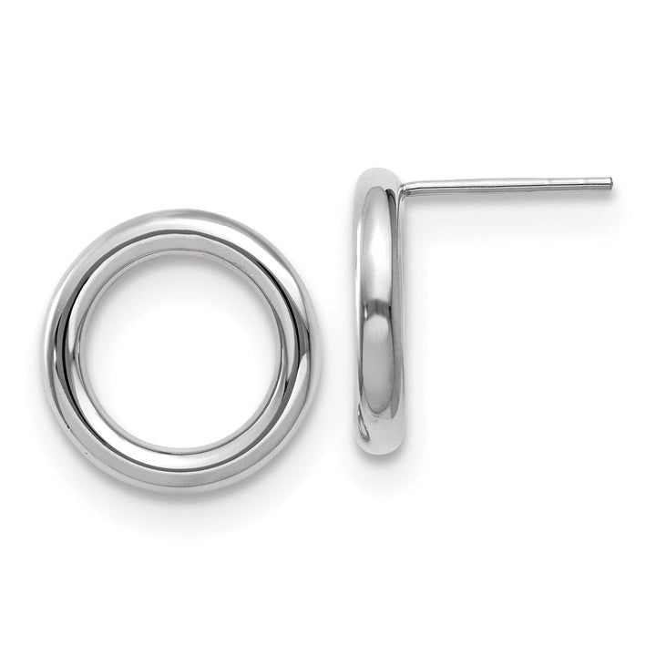 Lovely Rita's Earrings Leslies 14K White Polished Circle Post Earrings