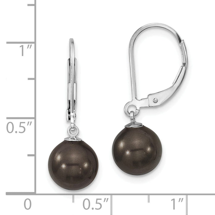 Majestik Shell Pearls Earrings Majestik Round Black Pearl Leverback Earrings