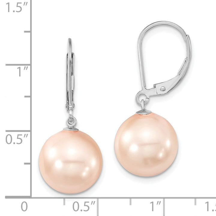 Majestik Shell Pearls Earrings Majestik Round Pink Pearl Leverback Earrings