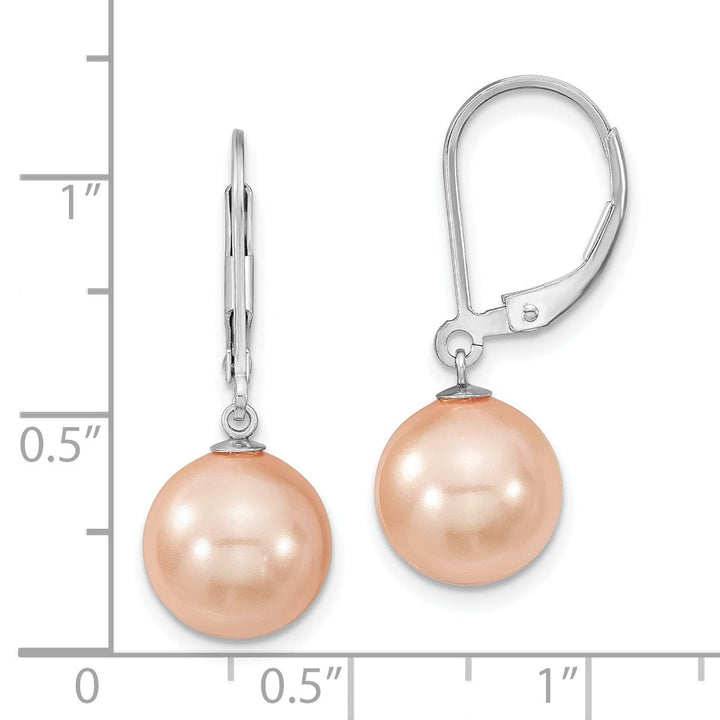 Majestik Shell Pearls Earrings Majestik Round Pink Pearl Leverback Earrings
