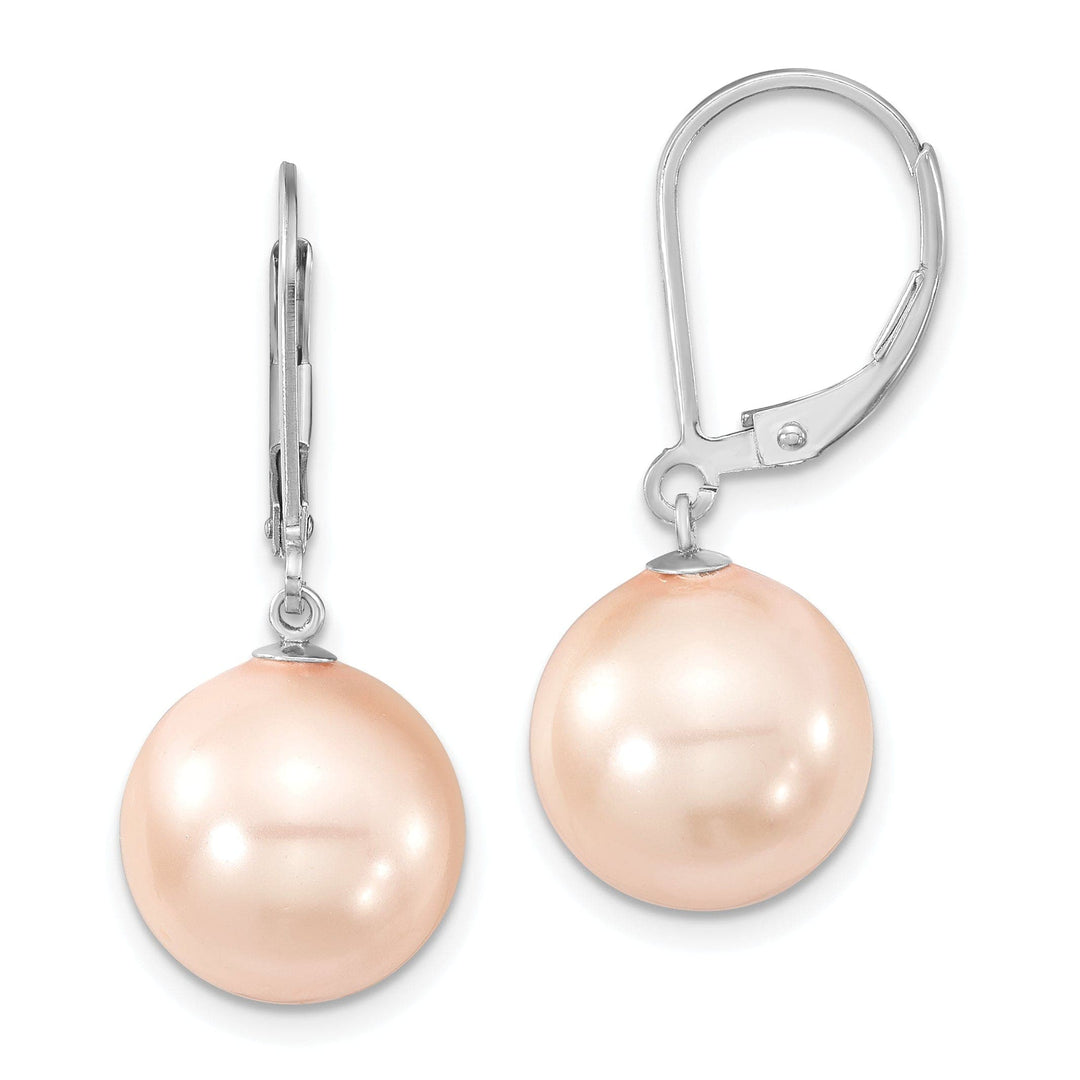 Majestik Shell Pearls Earrings Majestik Round Pink Pearl Leverback Earrings