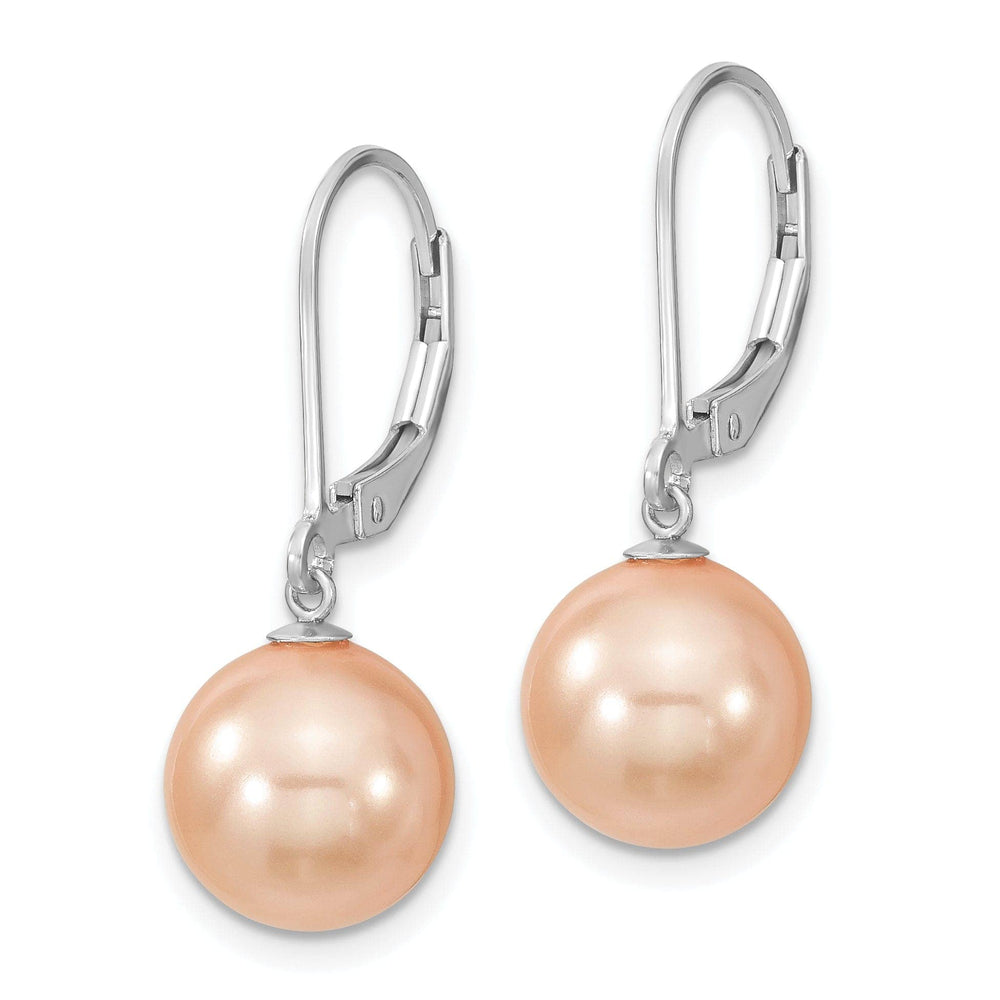 Majestik Shell Pearls Earrings Majestik Round Pink Pearl Leverback Earrings