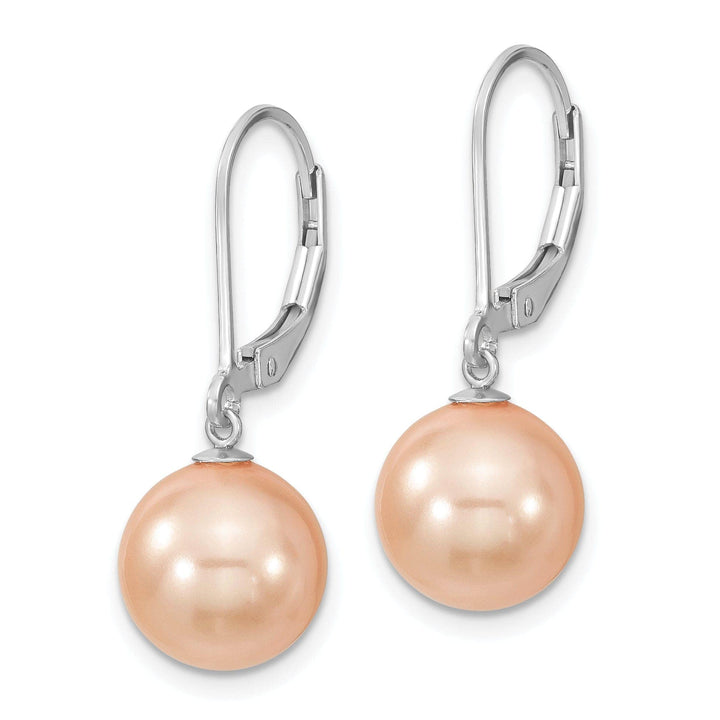 Majestik Shell Pearls Earrings Majestik Round Pink Pearl Leverback Earrings