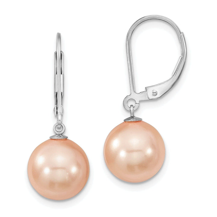Majestik Shell Pearls Earrings Majestik Round Pink Pearl Leverback Earrings