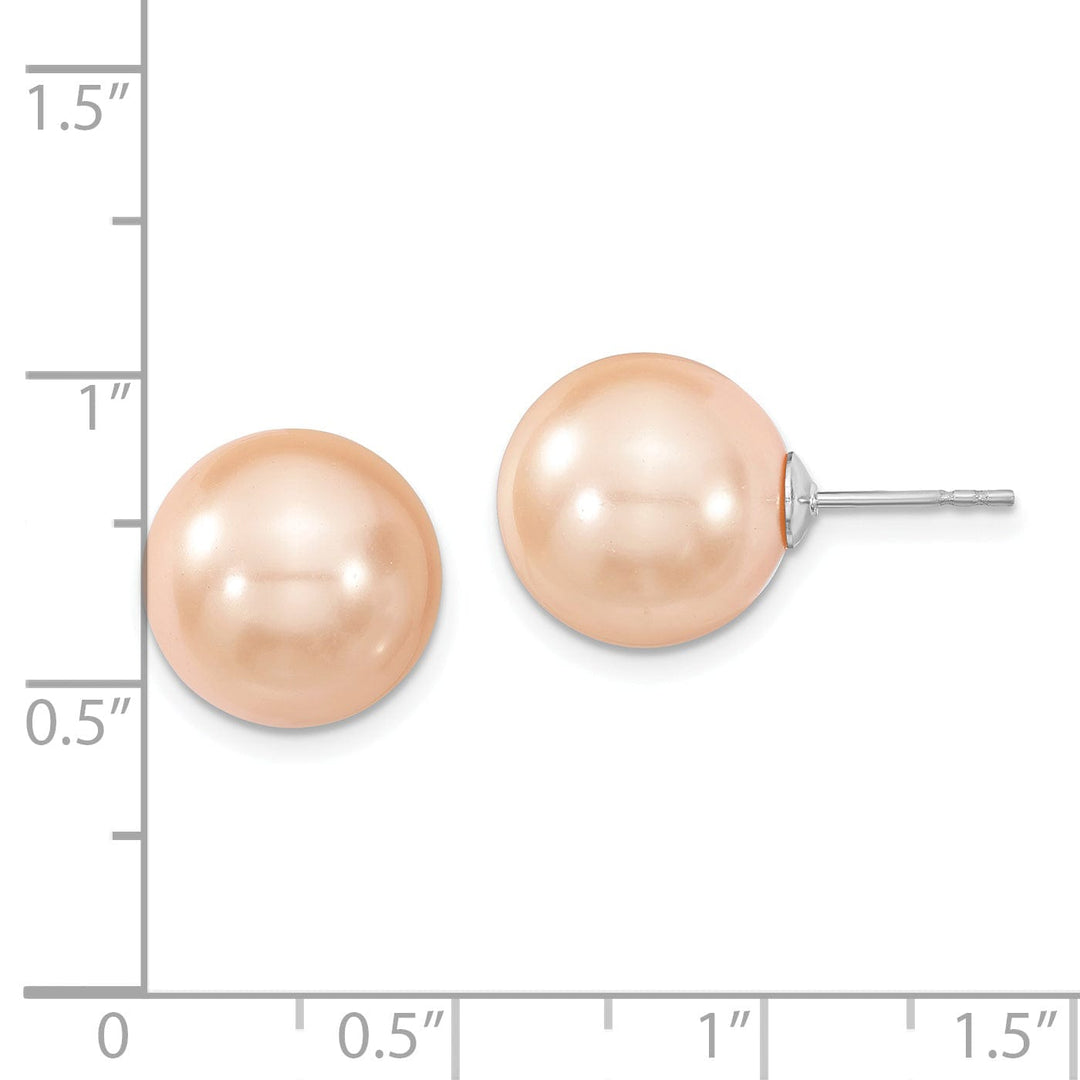Majestik Shell Pearls Earrings Majestik Round Pink Pearl Stud Earrings
