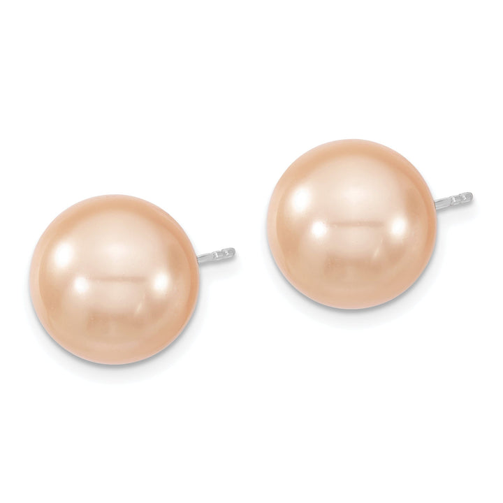 Majestik Shell Pearls Earrings Majestik Round Pink Pearl Stud Earrings