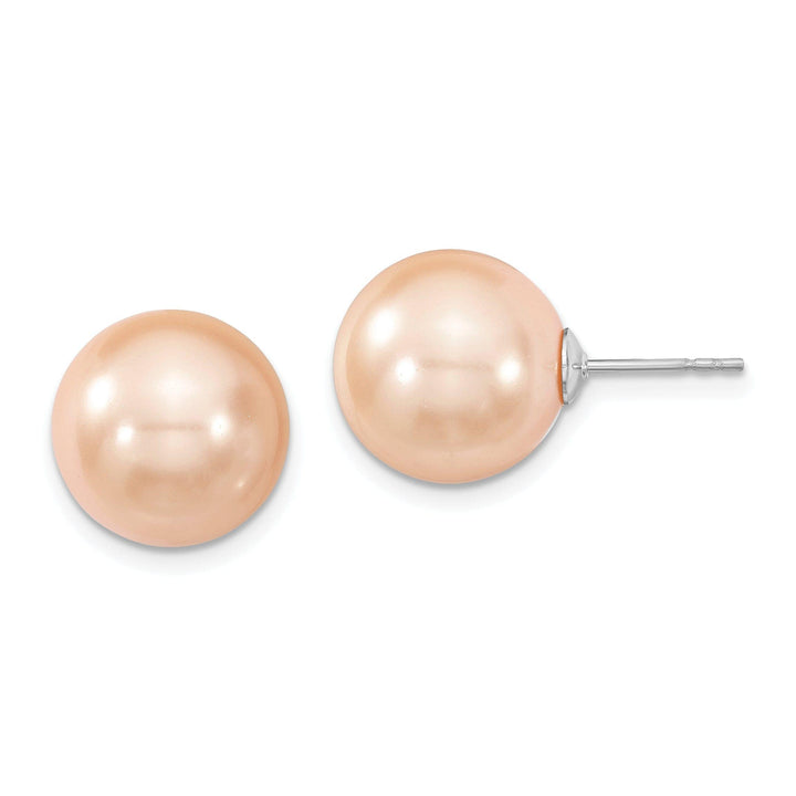 Majestik Shell Pearls Earrings Majestik Round Pink Pearl Stud Earrings