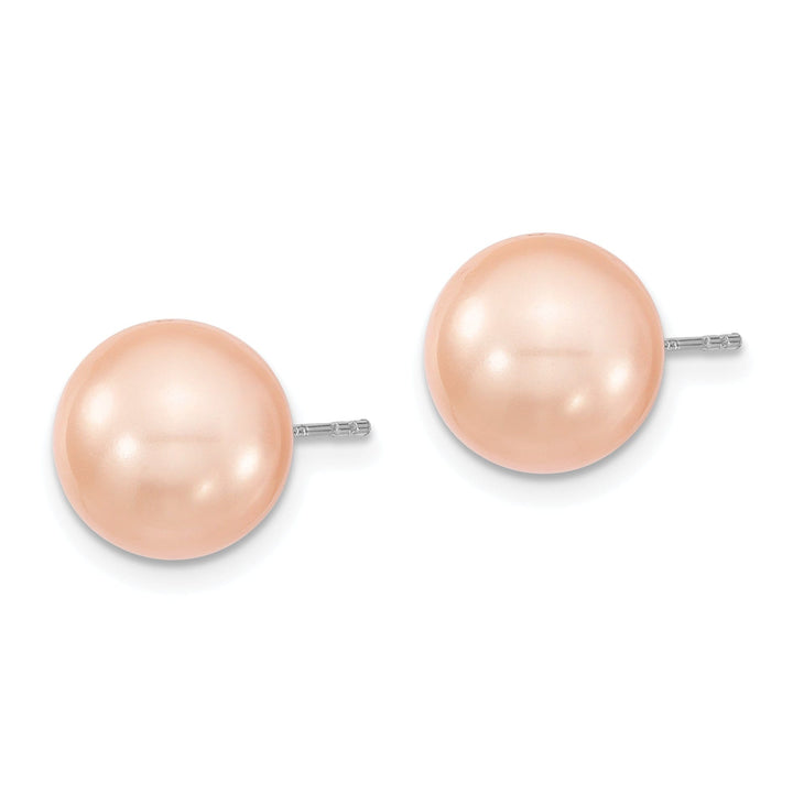 Majestik Shell Pearls Earrings Majestik Round Pink Pearl Stud Earrings