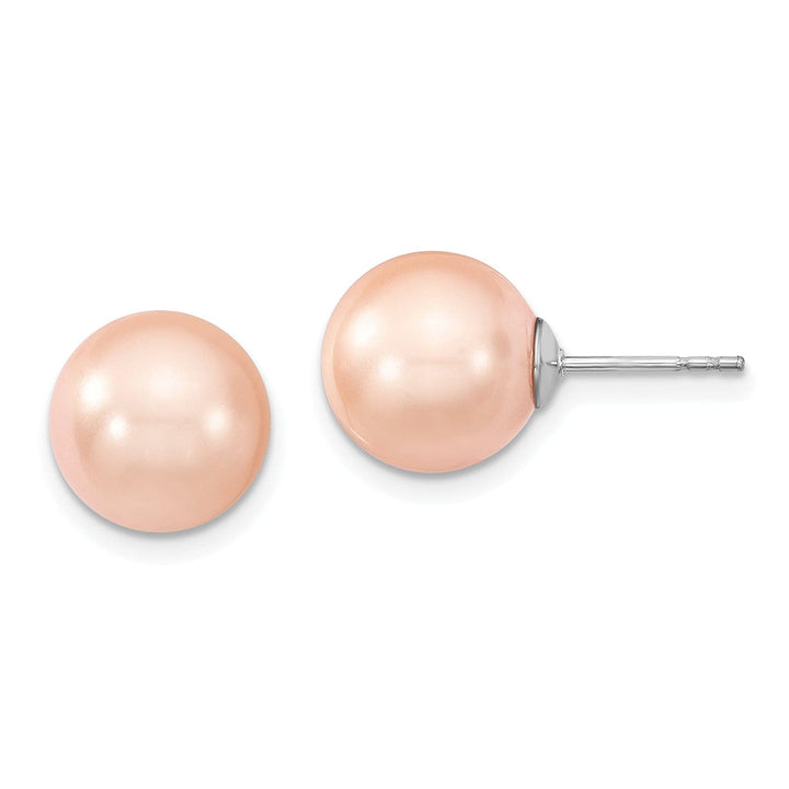 Majestik Shell Pearls Earrings Majestik Round Pink Pearl Stud Earrings