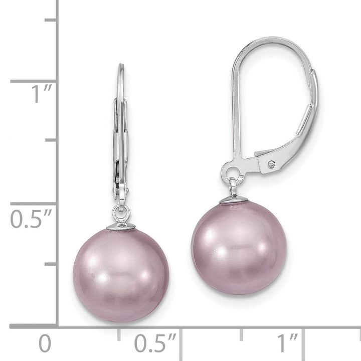 Majestik Shell Pearls Earrings Majestik Round Purple Pearl Leverback Earring