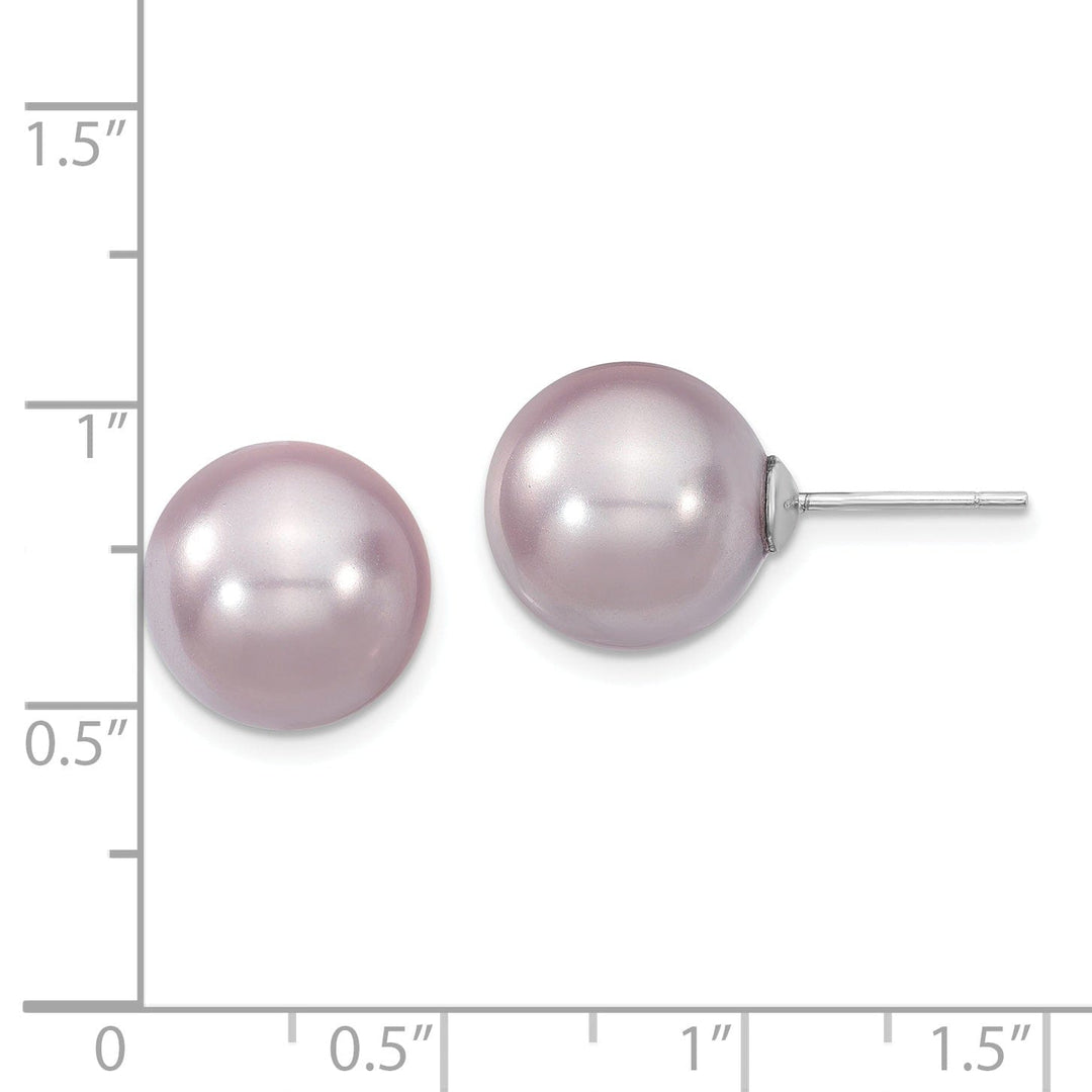 Majestik Shell Pearls Earrings Majestik Round Purple Pearl Stud Earrings