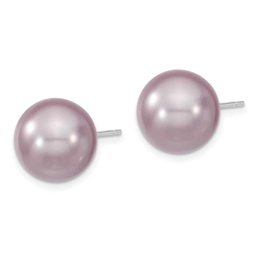 Majestik Shell Pearls Earrings Majestik Round Purple Pearl Stud Earrings