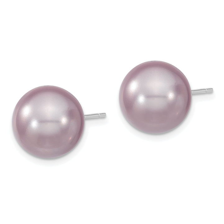 Majestik Shell Pearls Earrings Majestik Round Purple Pearl Stud Earrings