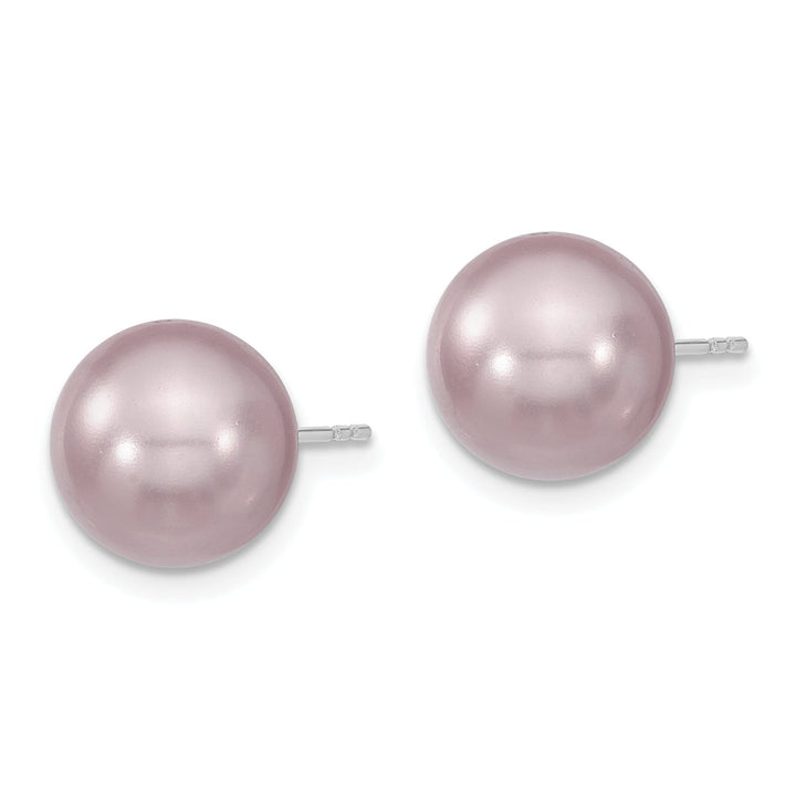 Majestik Shell Pearls Earrings Majestik Round Purple Pearl Stud Earrings