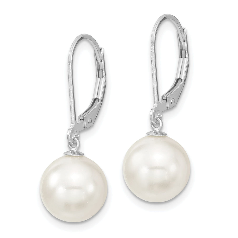 Majestik Shell Pearls Earrings Majestik Round White Pearl Leverback Earring