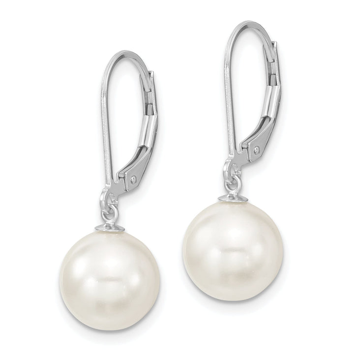 Majestik Shell Pearls Earrings Majestik Round White Pearl Leverback Earring