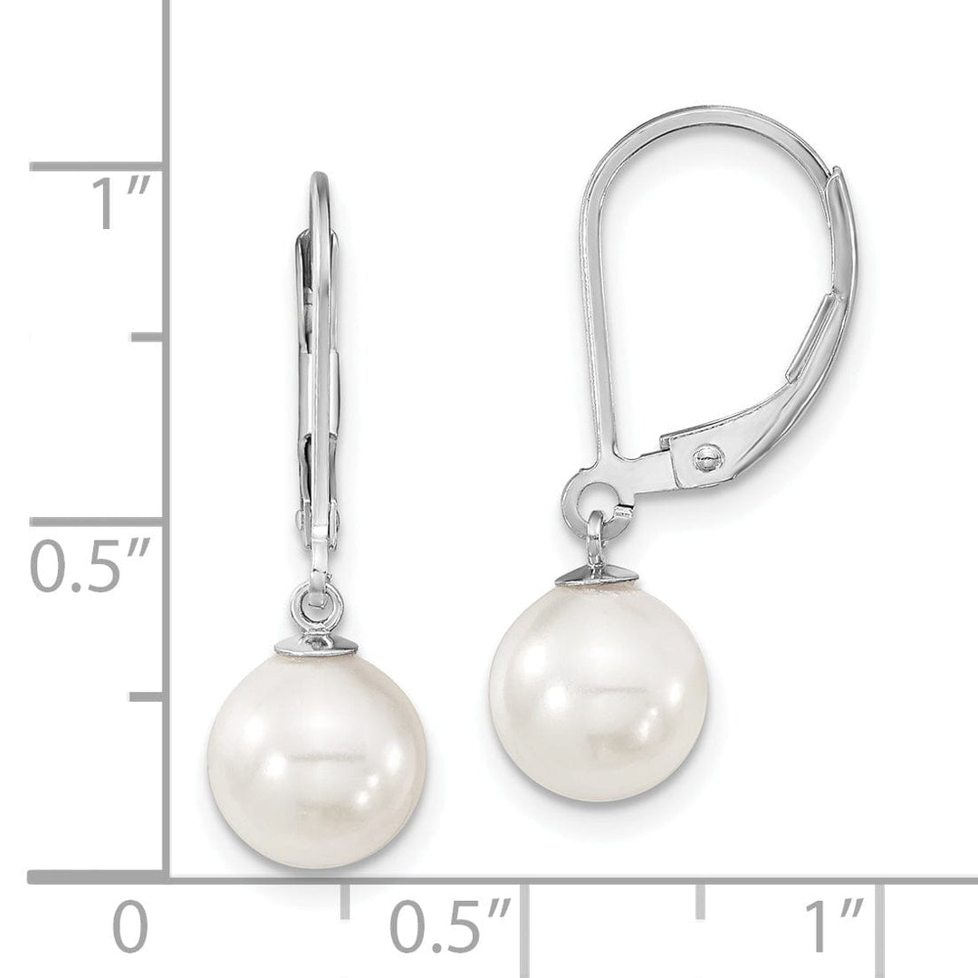 Majestik Shell Pearls Earrings Majestik Round White Pearl Leverback Earrings