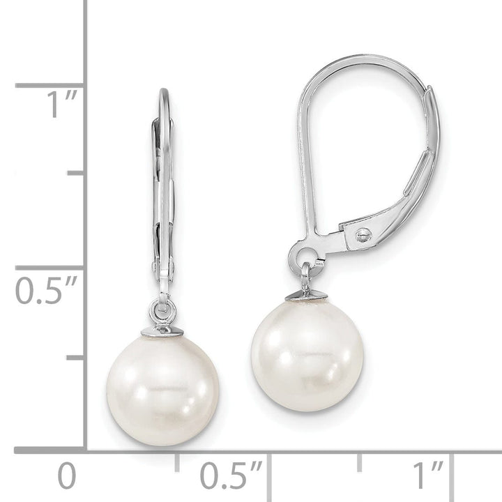 Majestik Shell Pearls Earrings Majestik Round White Pearl Leverback Earrings