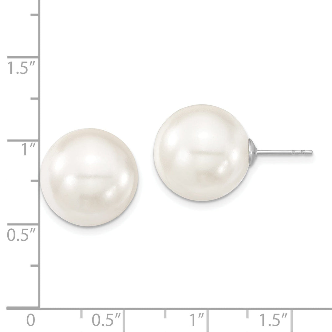 Majestik Shell Pearls Earrings Majestik Round White Pearl Stud Earrings