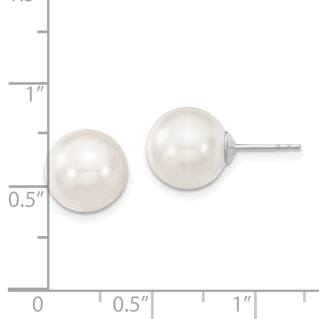 Majestik Shell Pearls Earrings Majestik Round White Pearl Stud Earrings