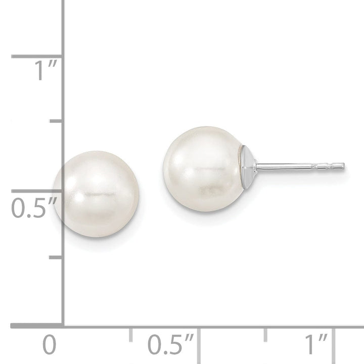 Majestik Shell Pearls Earrings Majestik Round White Pearl Stud Earrings