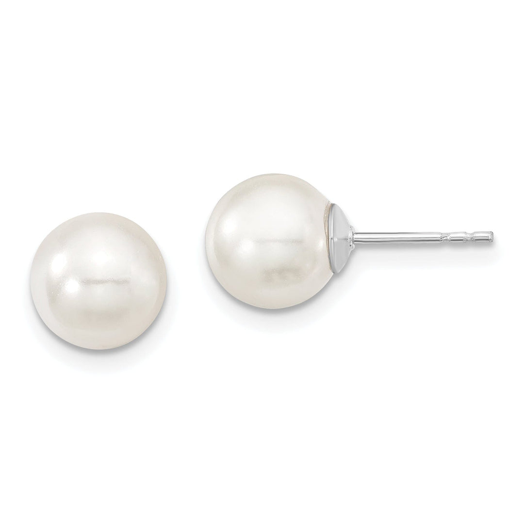 Majestik Shell Pearls Earrings Majestik Round White Pearl Stud Earrings