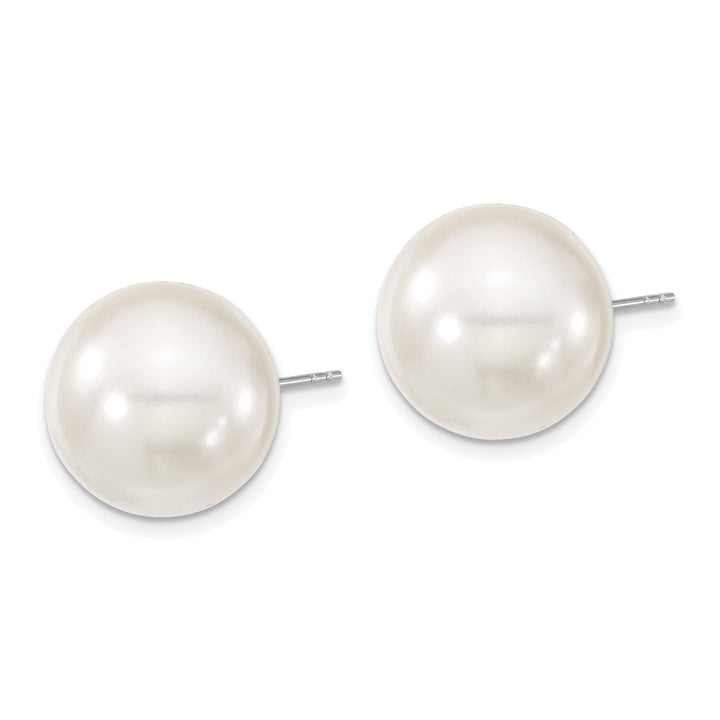 Majestik Shell Pearls Earrings Majestik Round White Pearl Stud Earrings