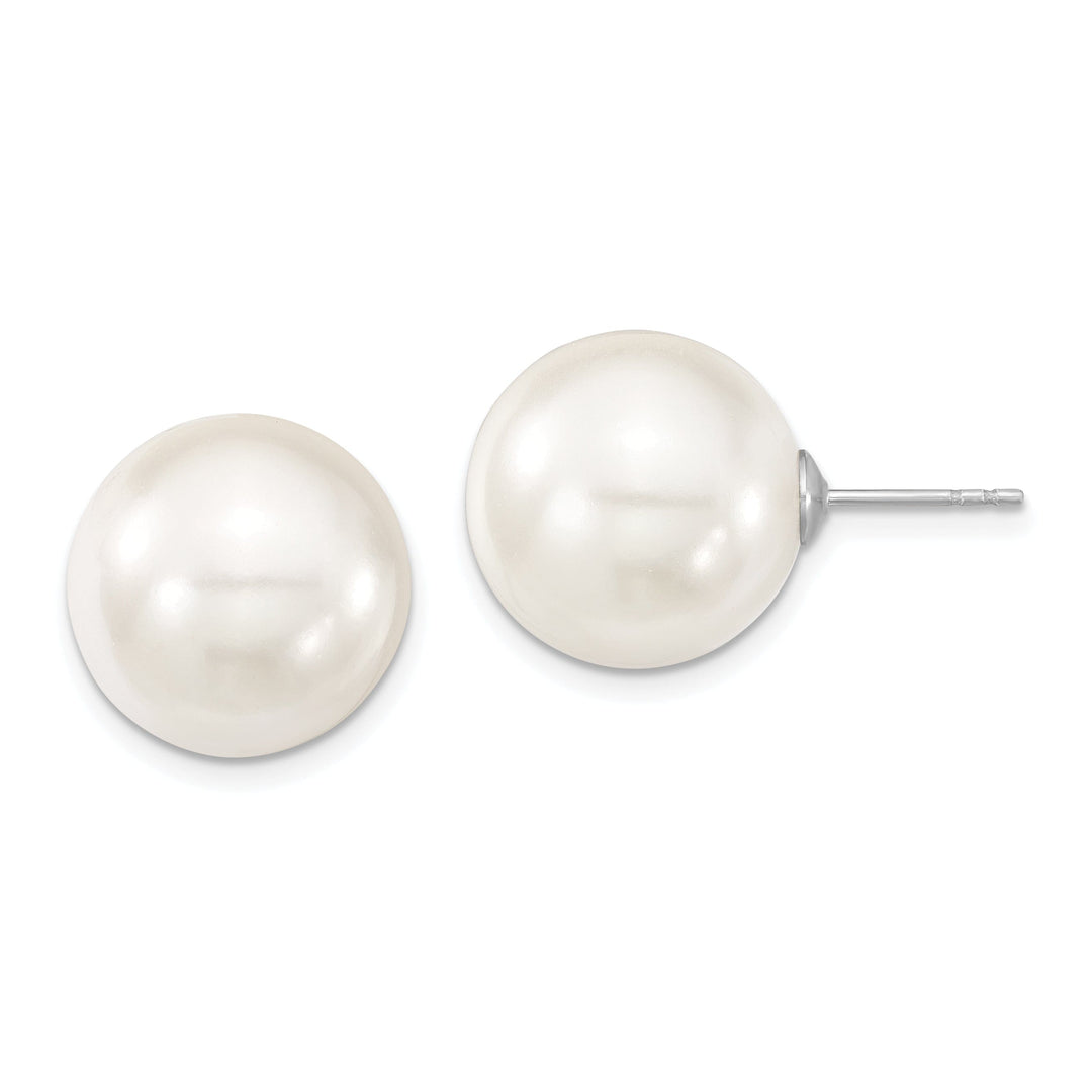 Majestik Shell Pearls Earrings Majestik Round White Pearl Stud Earrings