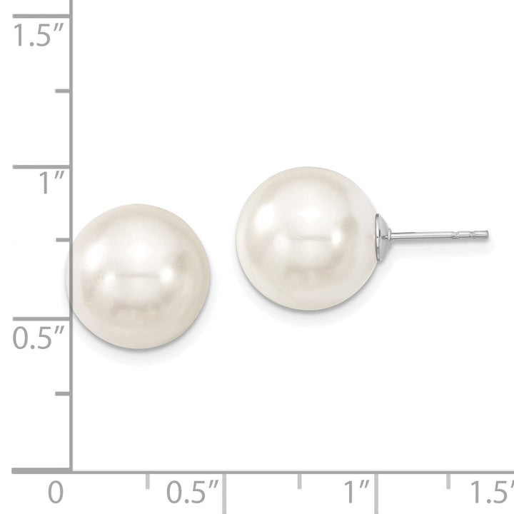 Majestik Shell Pearls Earrings Majestik Round White Pearl Stud Earrings