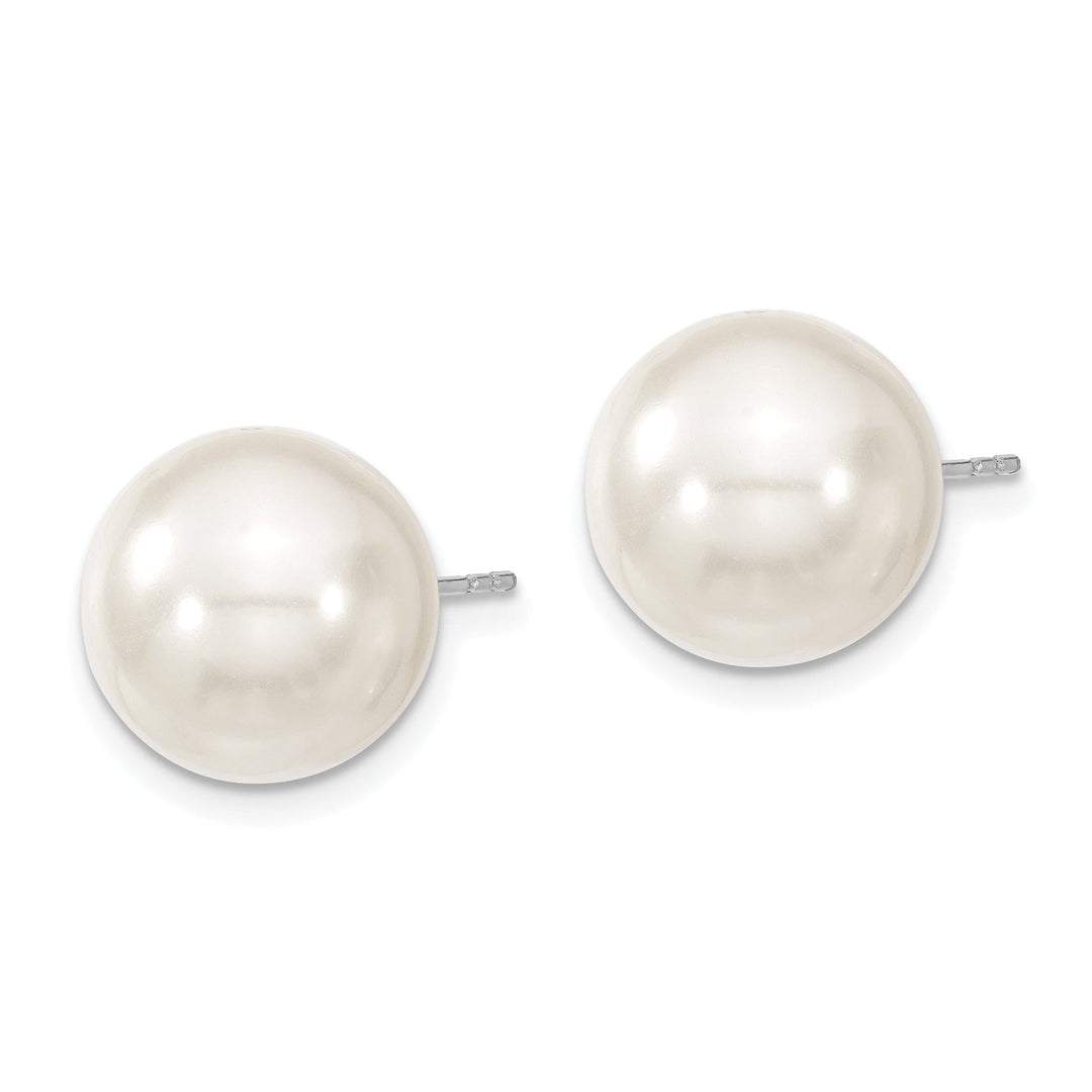 Majestik Shell Pearls Earrings Majestik Round White Pearl Stud Earrings