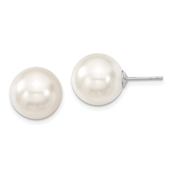 Majestik Shell Pearls Earrings Majestik Round White Pearl Stud Earrings