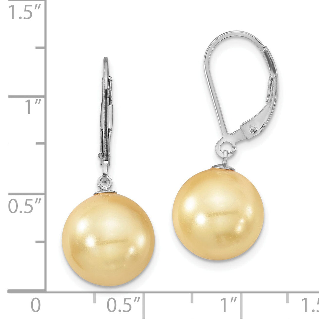 Majestik Shell Pearls Earrings Majestik Round Yellow Pearl Leverback Earring