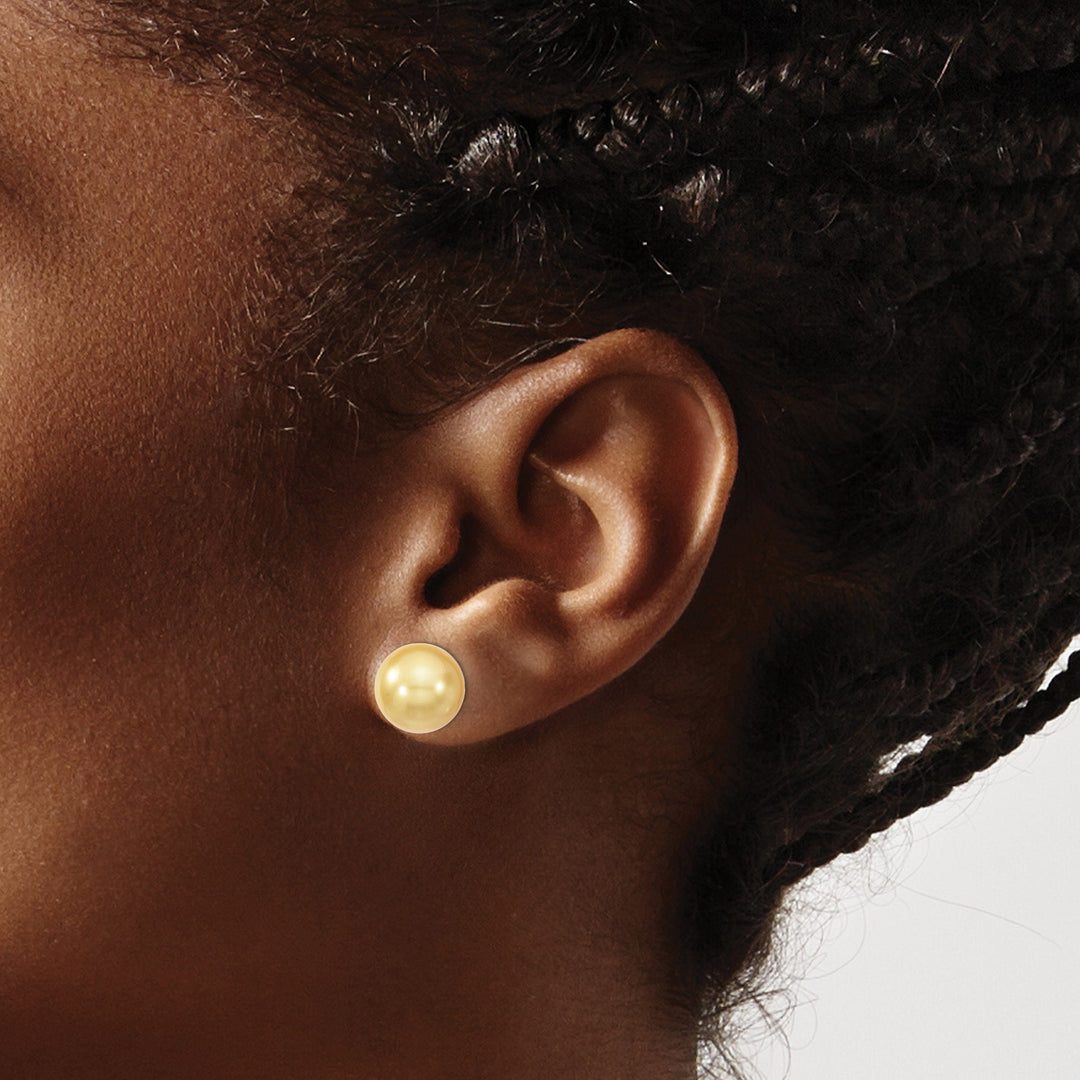 Majestik Shell Pearls Earrings Majestik Round Yellow Pearl Stud Earrings