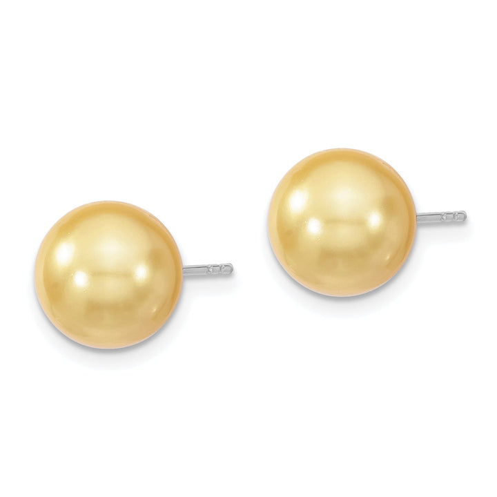 Majestik Shell Pearls Earrings Majestik Round Yellow Pearl Stud Earrings