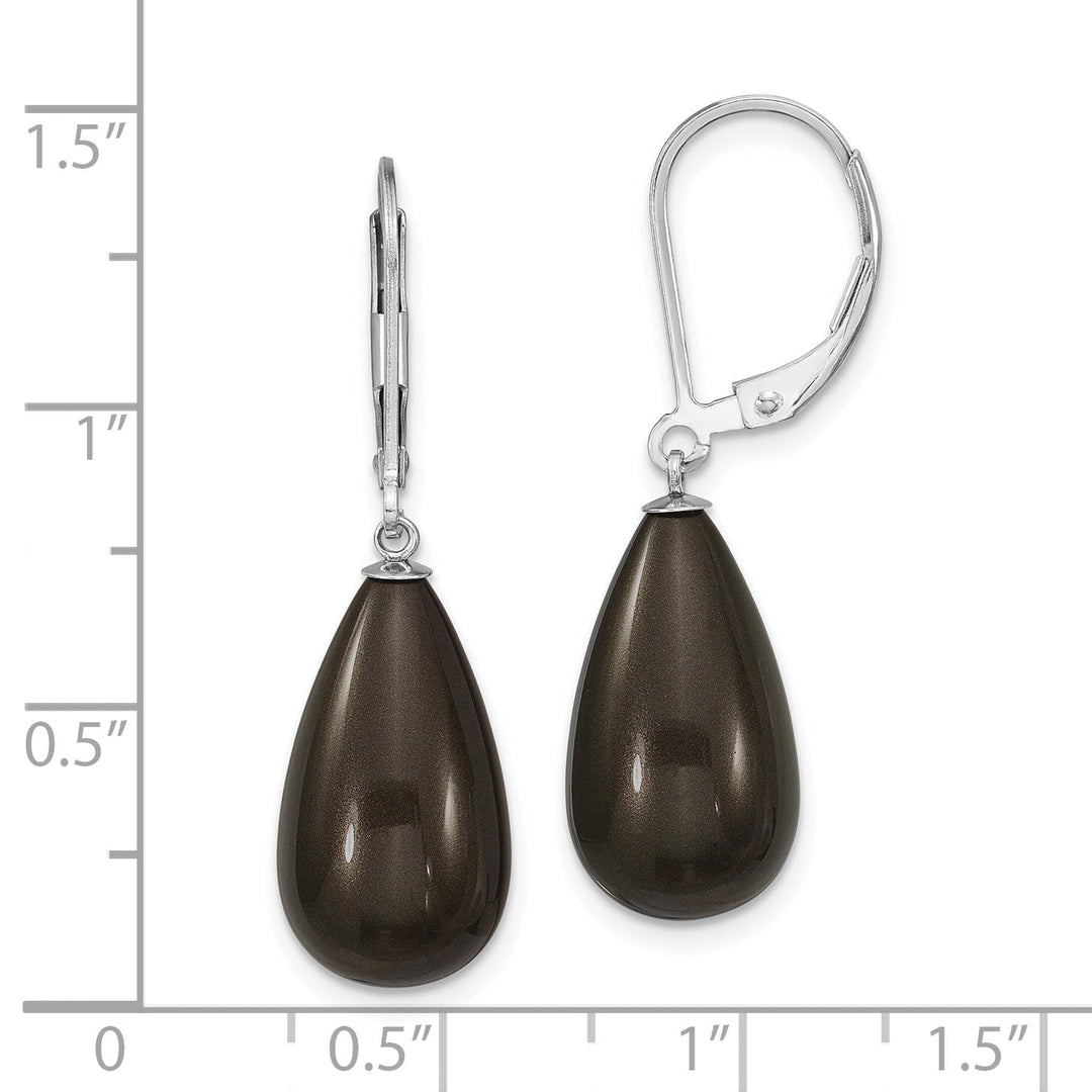 Majestik Shell Pearls Earrings Majestik Teardrop Black Pearl Earrings