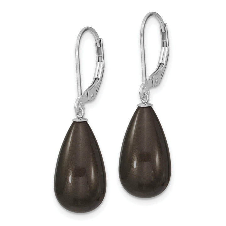 Majestik Shell Pearls Earrings Majestik Teardrop Black Pearl Earrings