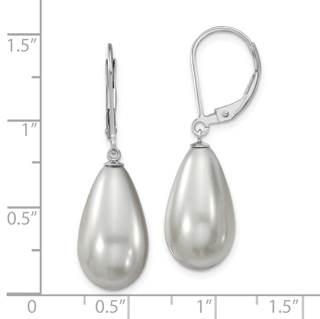 Majestik Shell Pearls Earrings Majestik Teardrop Grey Pearl Earrings