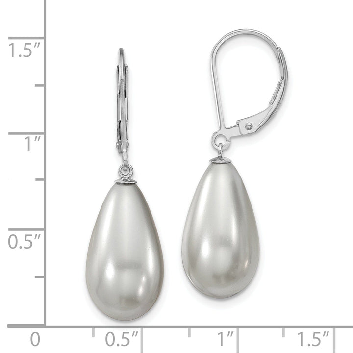Majestik Shell Pearls Earrings Majestik Teardrop Grey Pearl Earrings