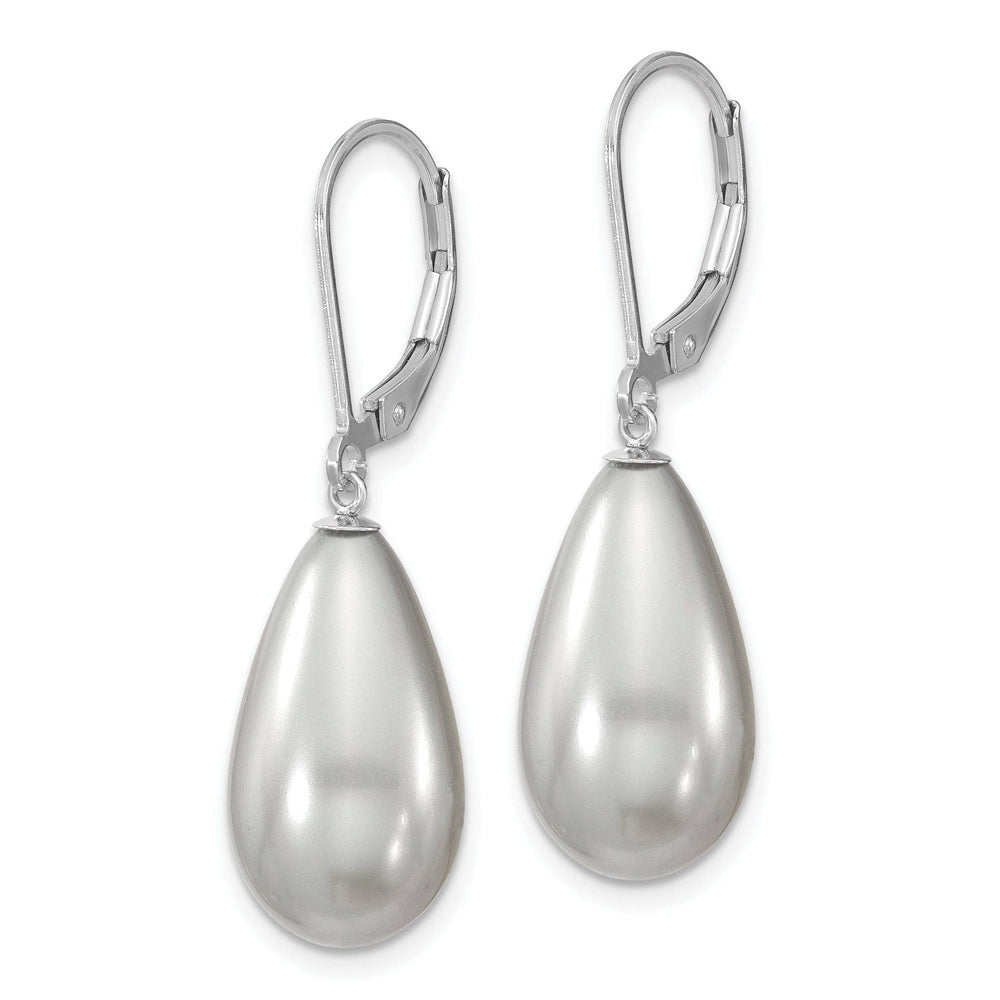 Majestik Shell Pearls Earrings Majestik Teardrop Grey Pearl Earrings
