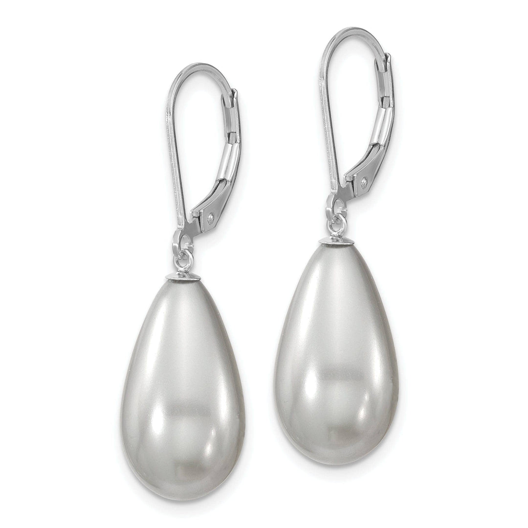 Majestik Shell Pearls Earrings Majestik Teardrop Grey Pearl Earrings