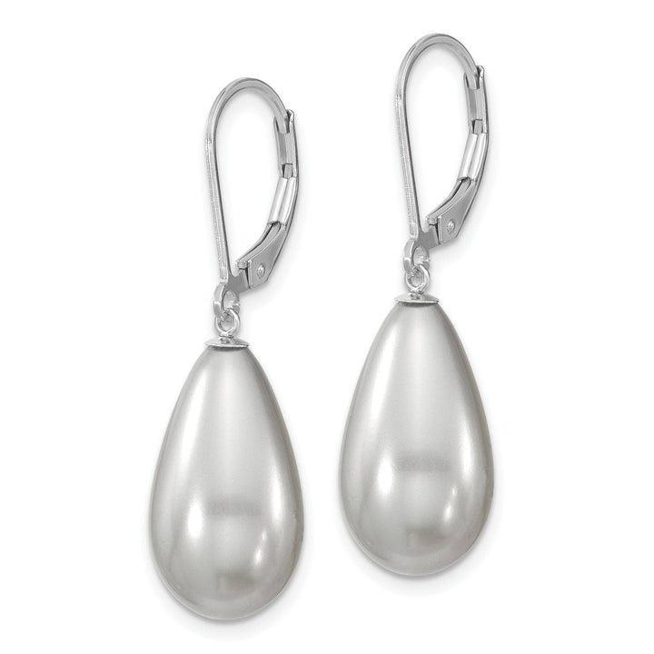 Majestik Shell Pearls Earrings Majestik Teardrop Grey Pearl Earrings