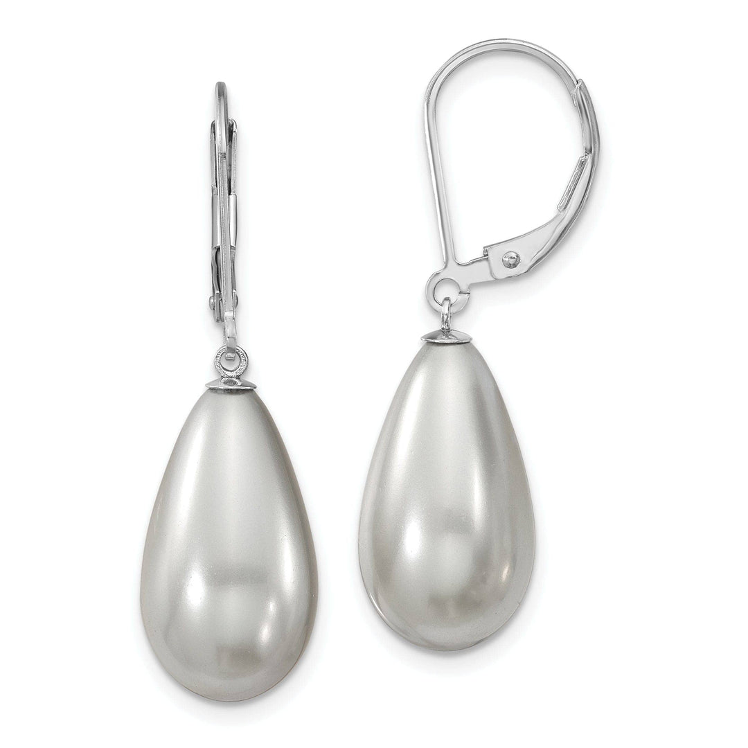 Majestik Shell Pearls Earrings Majestik Teardrop Grey Pearl Earrings