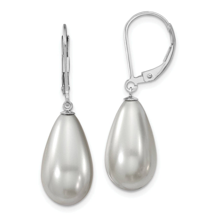 Majestik Shell Pearls Earrings Majestik Teardrop Grey Pearl Earrings