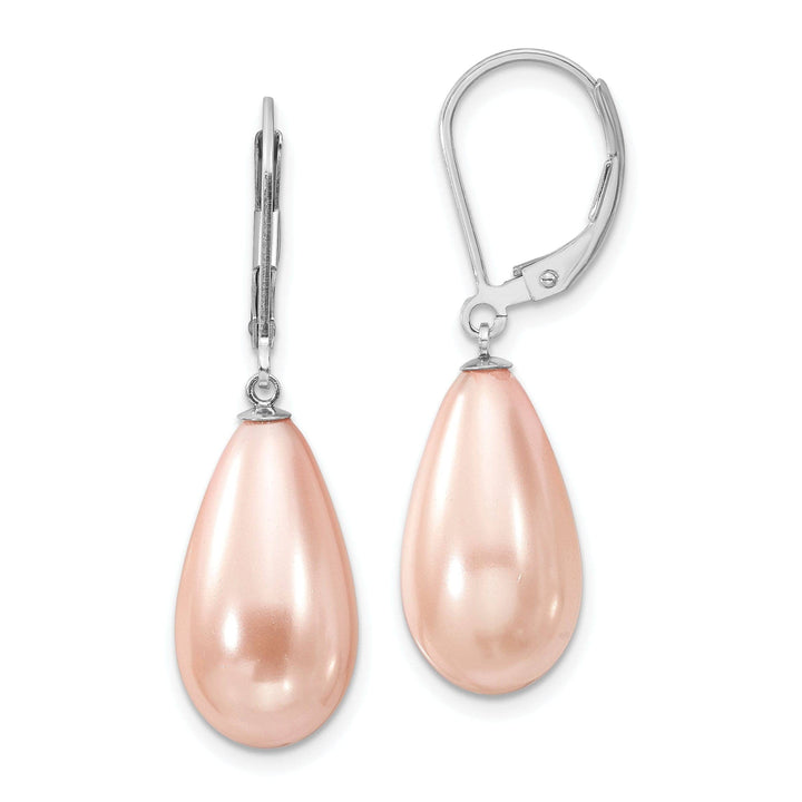 Majestik Shell Pearls Earrings Majestik Teardrop Pink Pearl Earrings