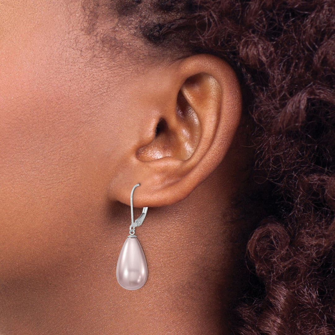 Majestik Shell Pearls Earrings Majestik Teardrop Purple Pearl Earrings