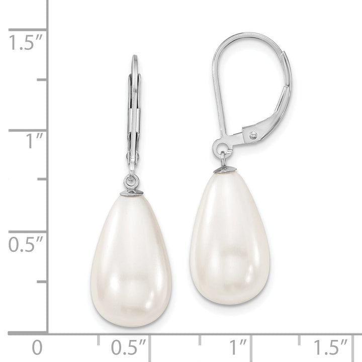 Majestik Shell Pearls Earrings Majestik Teardrop White Pearl Earrings