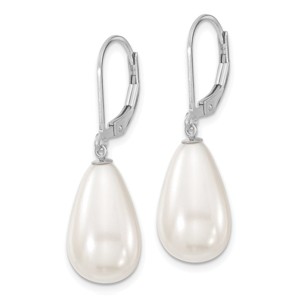 Majestik Shell Pearls Earrings Majestik Teardrop White Pearl Earrings