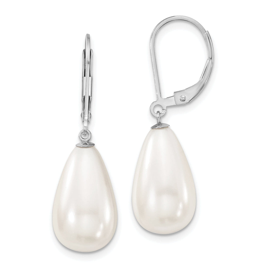 Majestik Shell Pearls Earrings Majestik Teardrop White Pearl Earrings
